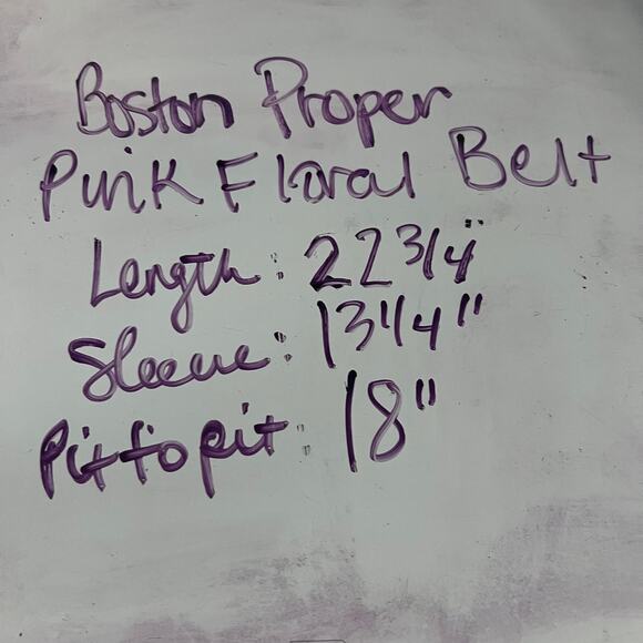 Boston Proper, Pink Linen Puff Sleeve Tie Waist Peplum Blouse Size XS - Picture 9 of 9